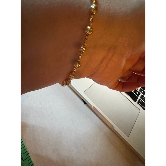 18k  Gold cute Beaded Ball Italy Bracelet, Diamond cut, 5.00 grams. - Picture 5 of 9